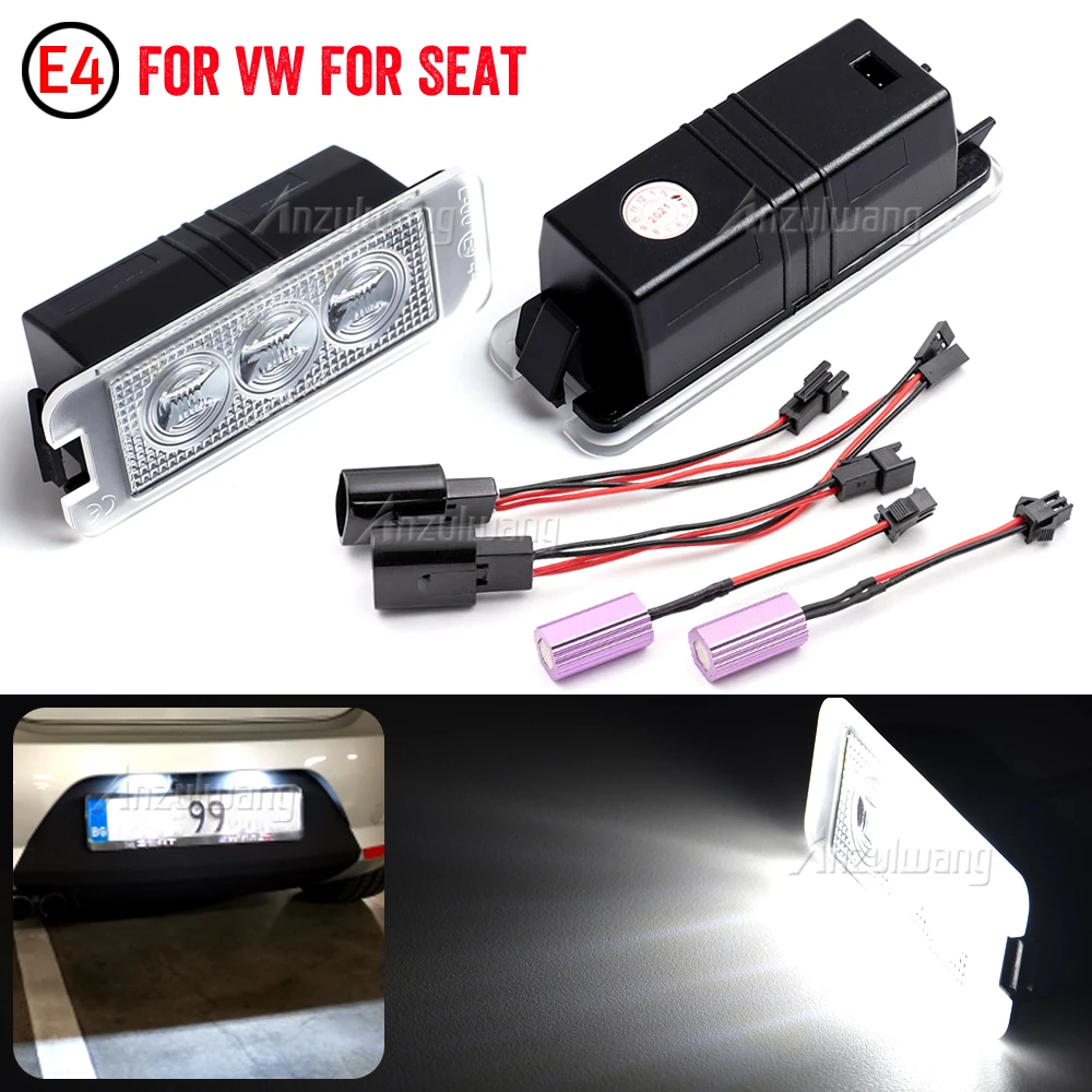 1 Pair LED Car License Number Plate Light Lamp Bulbs Auto Illumination Licence Plate Parts For VW Golf MK3 For Skoda Octavia I