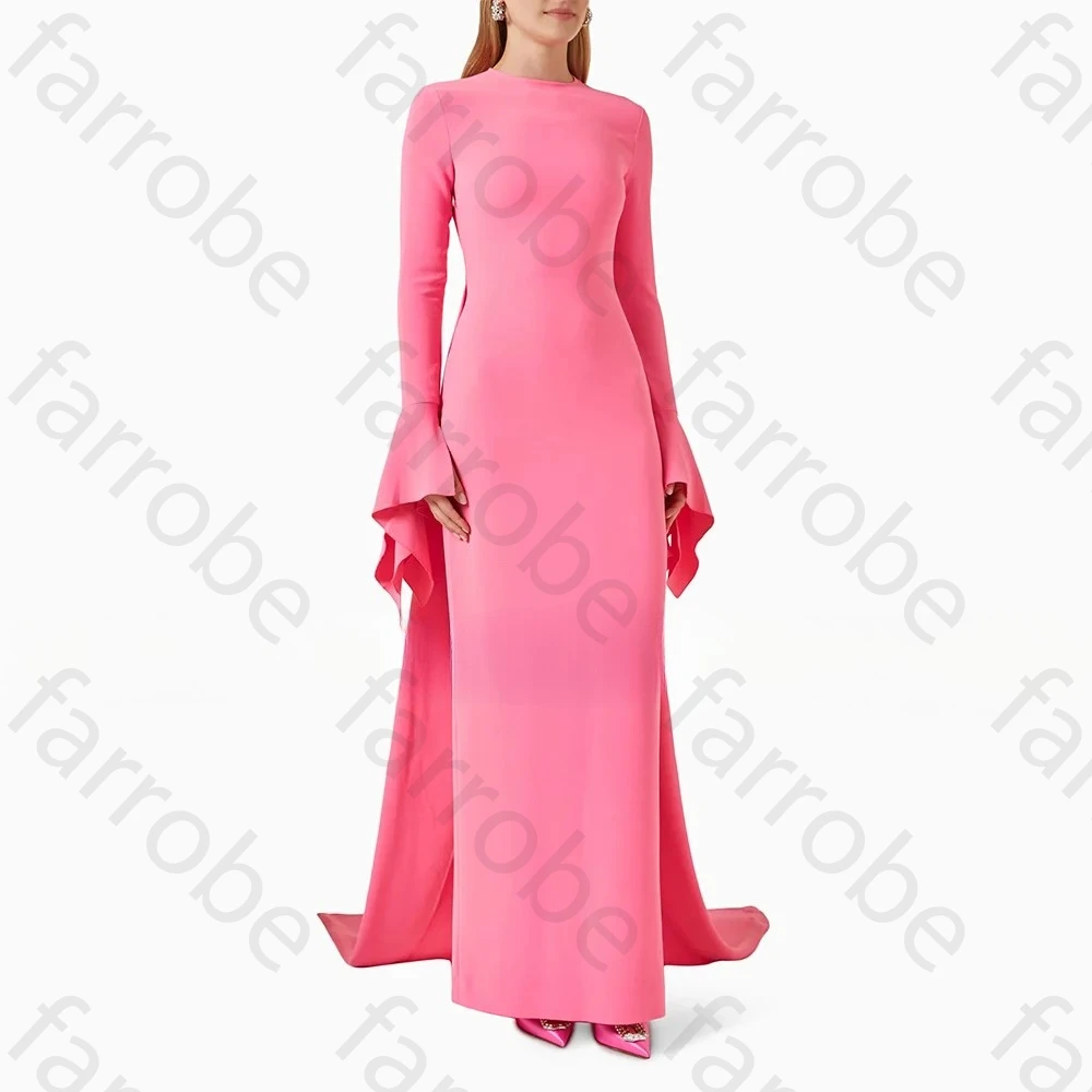 

Elegant O-Neck Long Sleeves Evening Dresses Sexy Celebrity Dress Exquisite High Quality Prom Party Gowns for Women Customized