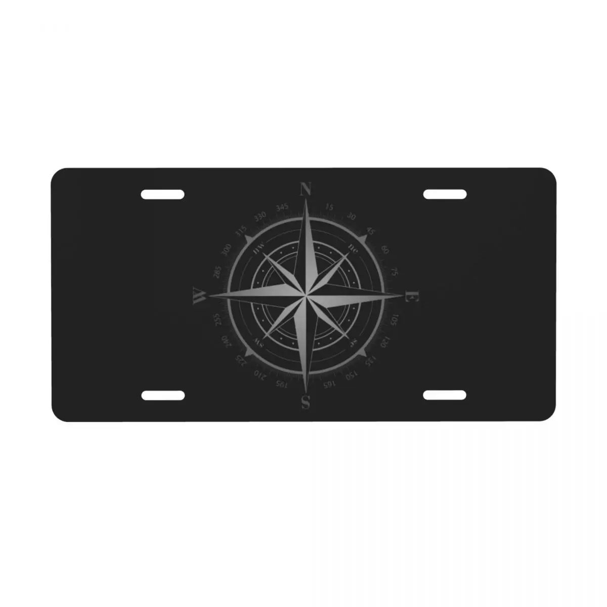 Compass Shield License Plate Cover Personalized Nautical Decoration Vanity Tag Aluminum Metal License Plate Sign 6x12 Inch