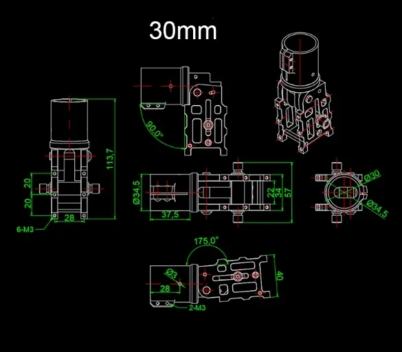 CNC 알루미늄 접이식 다운 암 튜브, V4 5 ° Z30 Z25 업데이트, 직경 30mm, 25mm 자동 이중 나사 잠금 및 용수철 RC 부품, 5 개