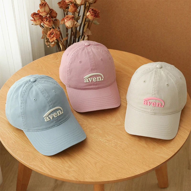 Gorra de béisbol versión coreana para mujer, gorro de algodón puro con bordado de letras, versátil, suave, informal, para exteriores, Primavera, 2024