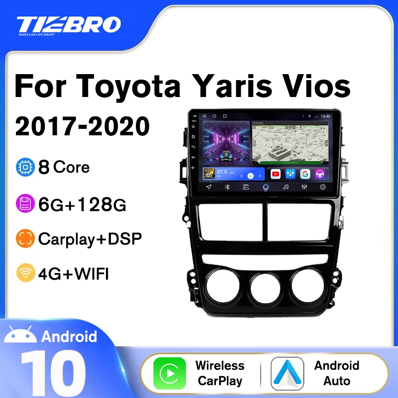 

TIEBRO Car Radio For Toyota Yaris Vios LHD 2017-2020 2DIN Android10 Car Stereo Navigation GPS Car Multimedia Player No 2din DVD