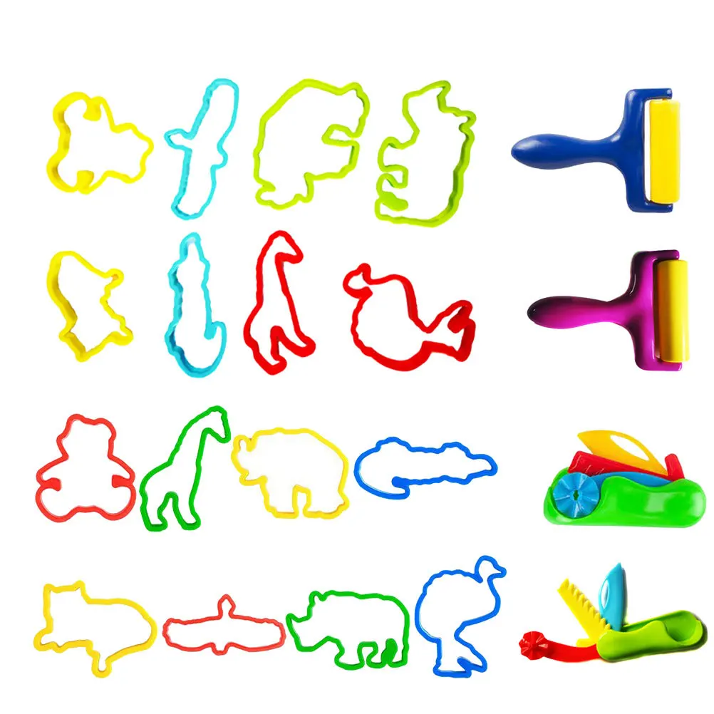 42 stks Kleurrijke Klei Dier Mallen Kids Diy Plasticine Tool Set Voor Fun Home School Craft Activiteiten Levert