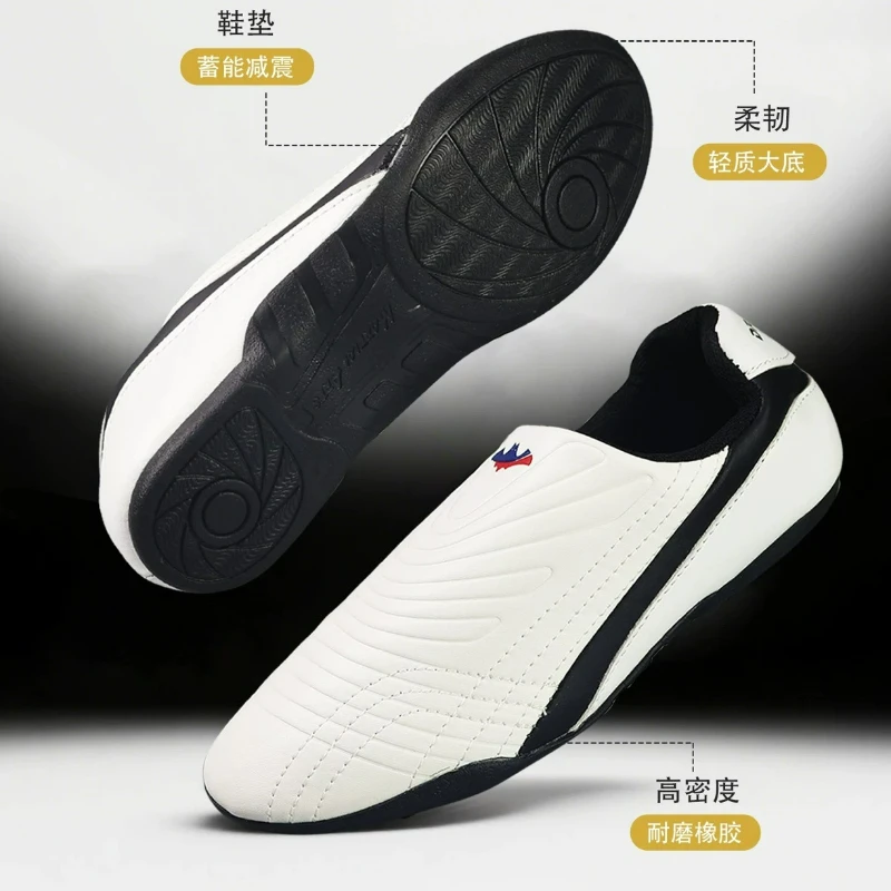 2026 New Martial Arts Shoes Men Comfortable Taekwondo Shoes for Man Soft Bottom Wushu Shoe Mens Leather Martial Arts Shoes