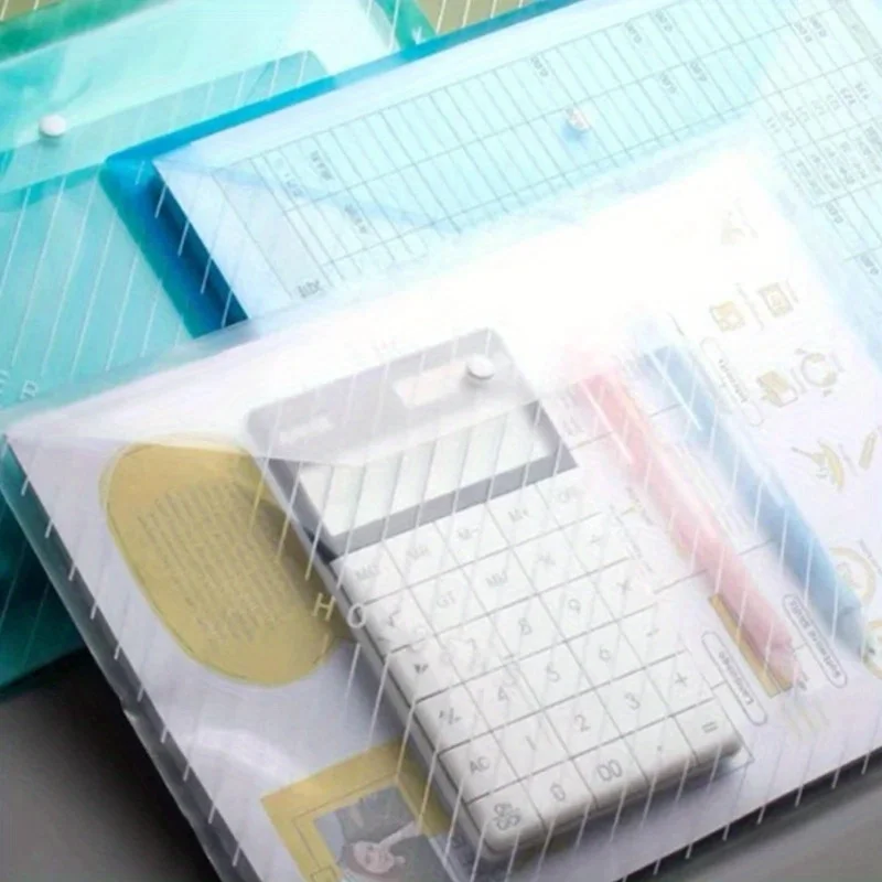 10pcs File Pocket Office Educational Supplies Document Storage Waterproof Transparent Portable File Bags Classification
