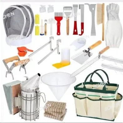 

Пакет инструментов для пчеловодства HS, 24 предмета, полный набор одежды против пчел, курильщика, скребка, рамка для гнезда, зажим для пчелы