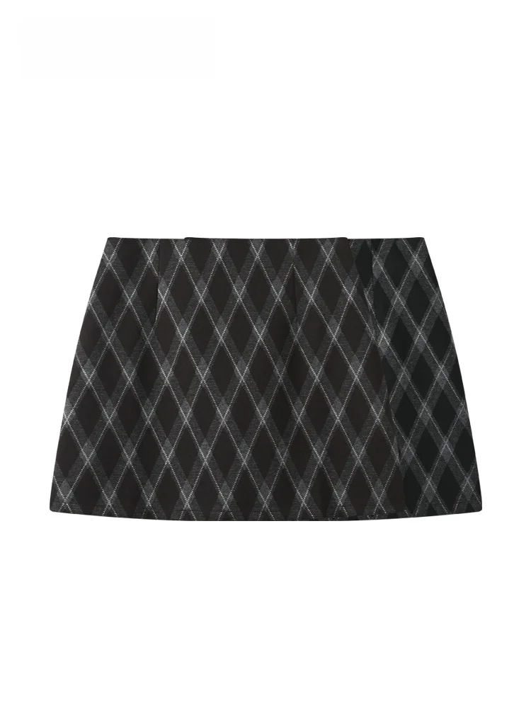 

Шерстяная юбка А-силуэта больших размеров для женщин: новая осенне-зимняя модель в клетку, универсальная, модная, омолаживающая