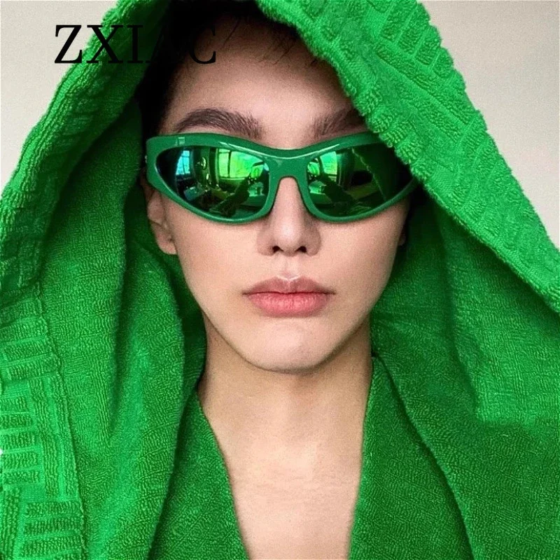 ZXIAC Fashion Sunglasses for Women 2024 New Steampunk Sunglasses Technology Futuristic Goggles Sports Sun glasses for Men UV400