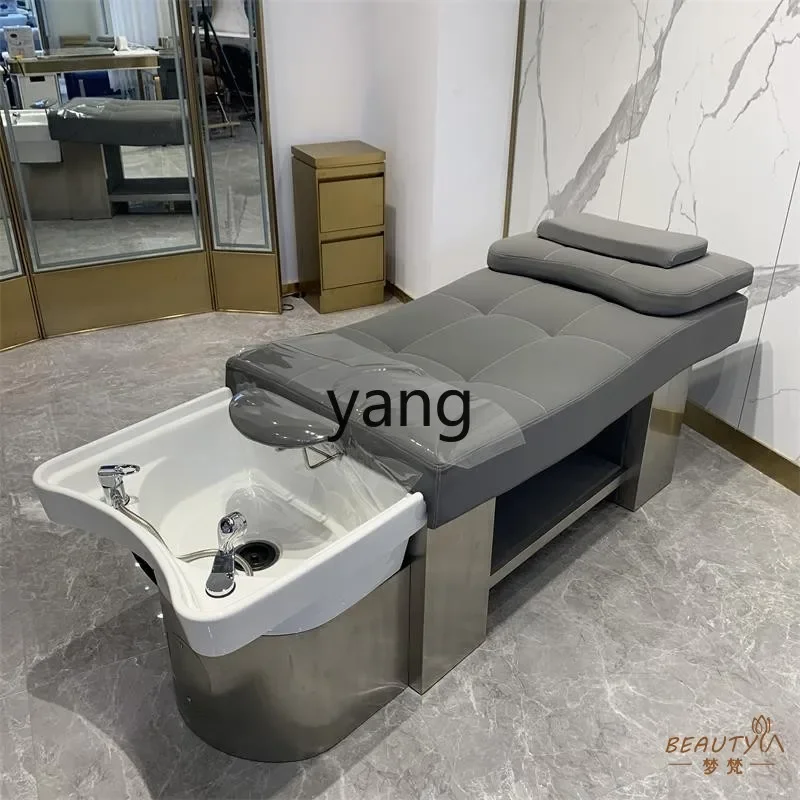 Hair Salon Ceramic Basin for Hair Washing Station Barber Shop for Hair Salon Lying Flat Massage Shampoo Bed Lying Completely