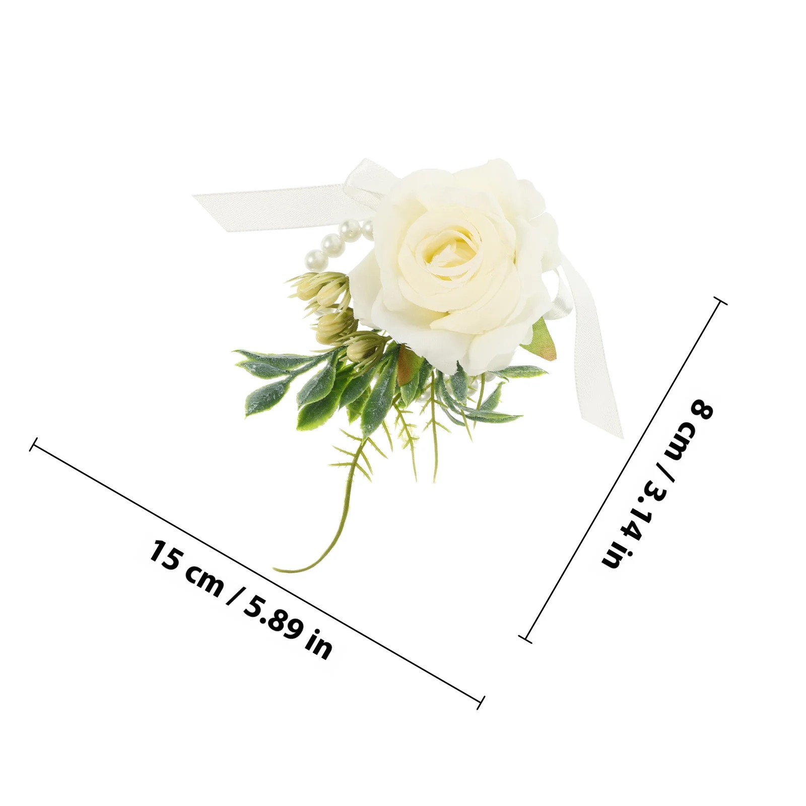 2Pcs Wrist Flower Decor Elegant Bridal Hand Flower for Rustic Weddings Bride Wristband Decor Costume Accessory