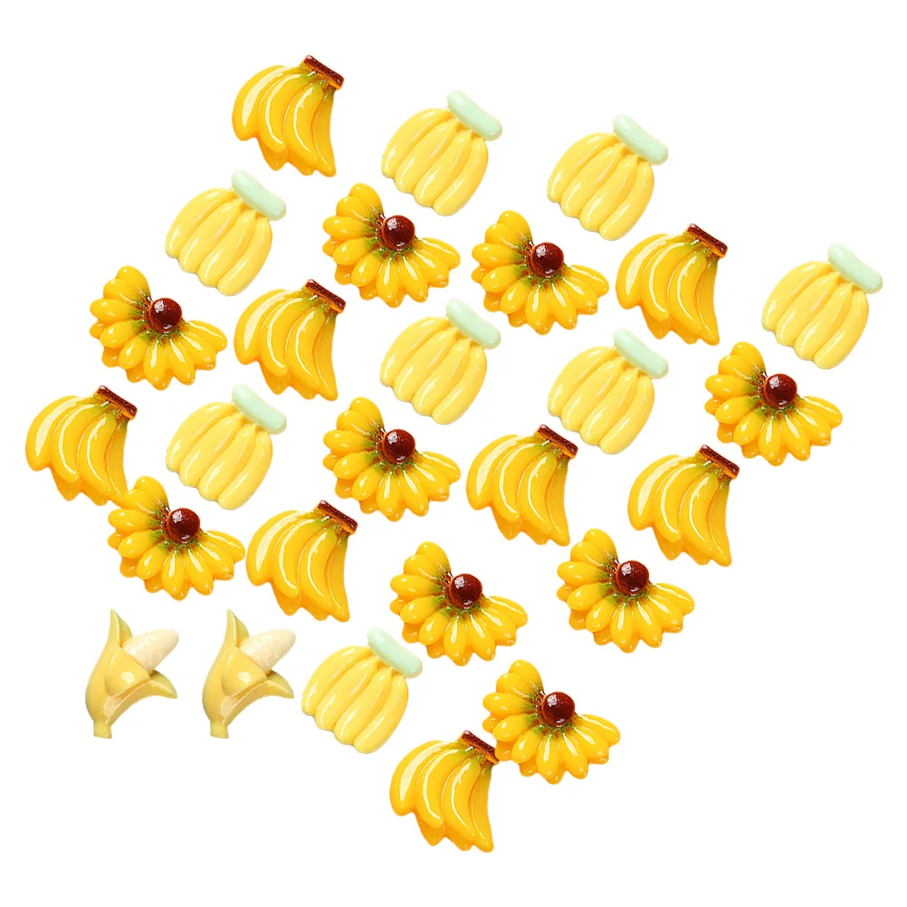 

100 Pcs Simulated Mini Banana Imitation Adornment Fake Fruit Models Fruits Artificial Cream Simulation Decor