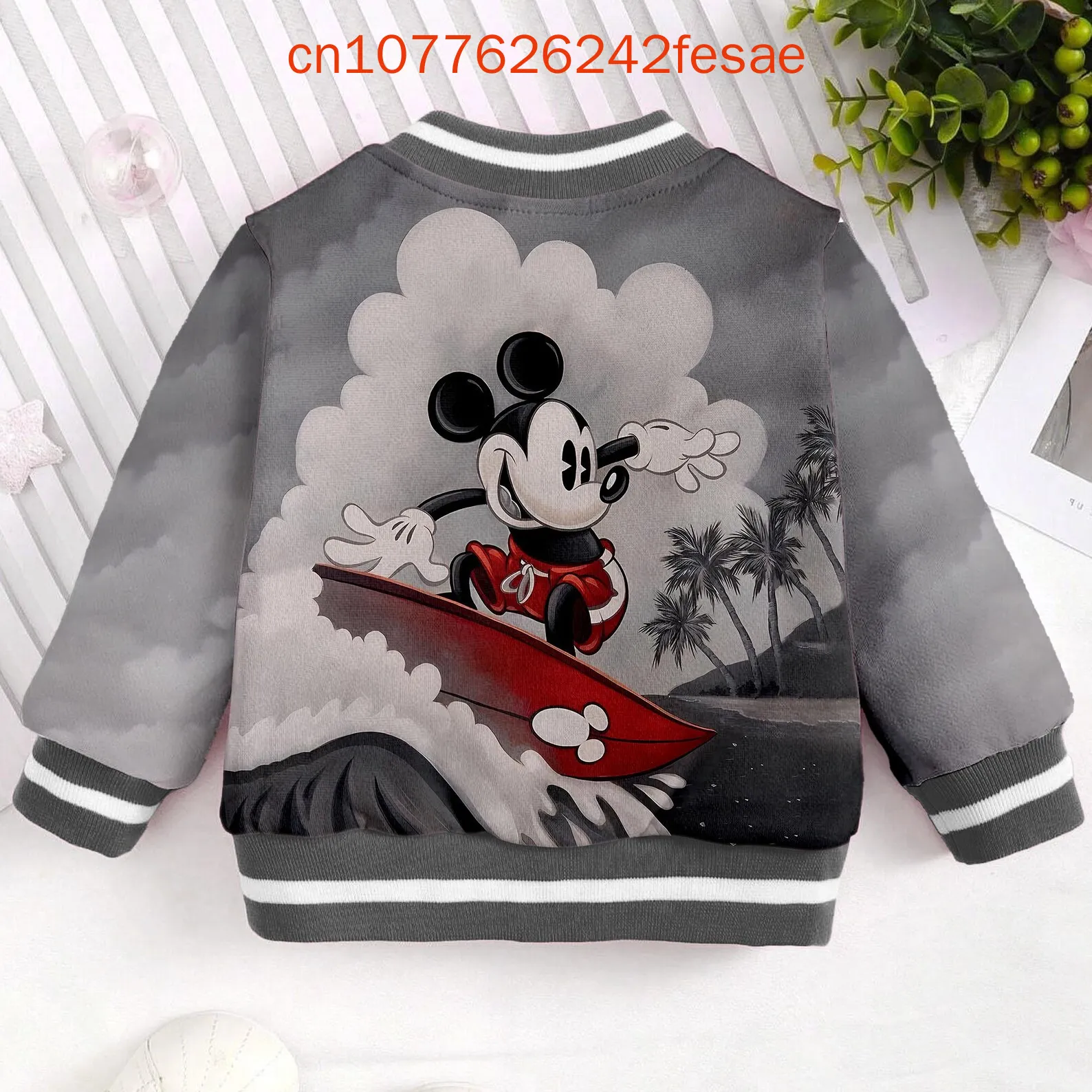 

Summer New Disney Mickey Mouse Kids Baseball Jacket 3D Print Casual Baseball Jacket Oversize Street Men's And Women's Jacket