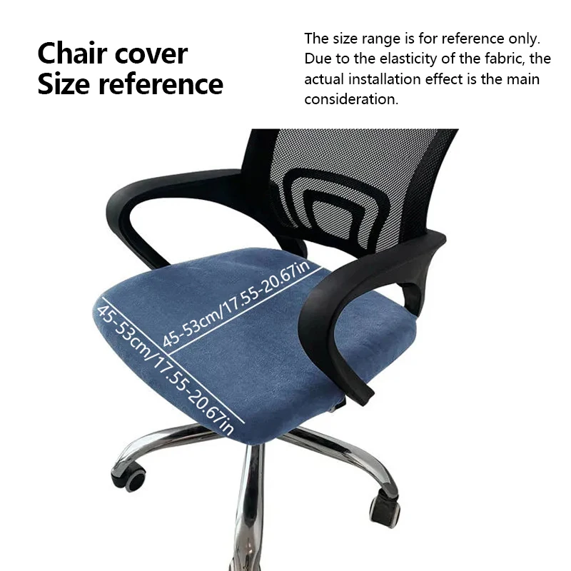 1 Pcs Velvet Office Chair Cover Computer Swivel Seat Cover Modern Elastic Chair Slip Washable Slipcovers Removable