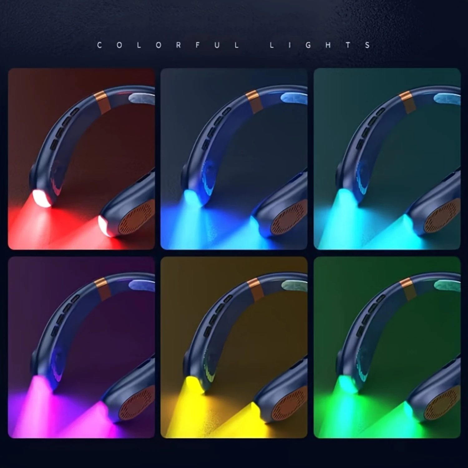 مروحة رقبة محمولة بـ 5 سرعات - تدفق هواء قابل للتعديل، قابلة لإعادة الشحن عبر USB، خالية من الشفرة، كتم الصوت، تصميم معلق لارتداء مريح - مثالي