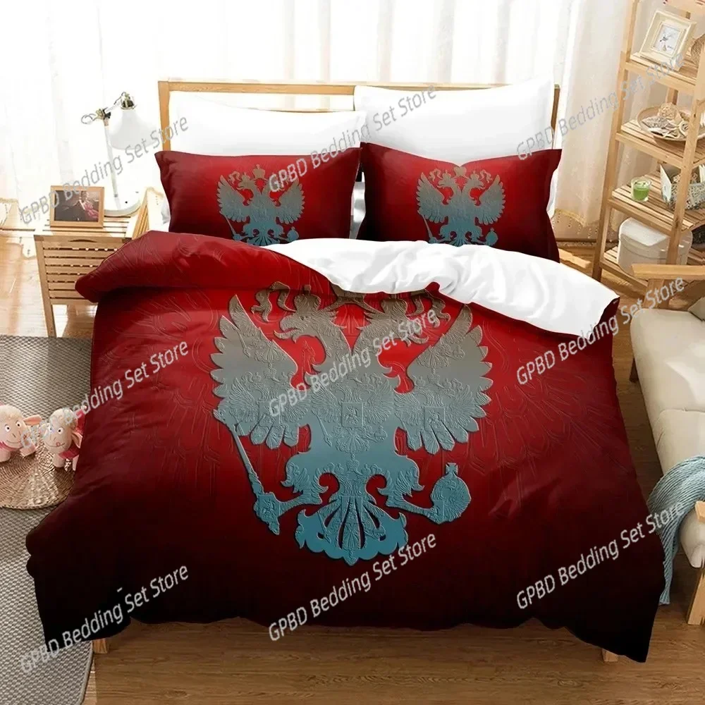 3D Print Russian Flag State Insignia Bedding Set Single Twin Double Queen King Cal King Size Bed Linen Set