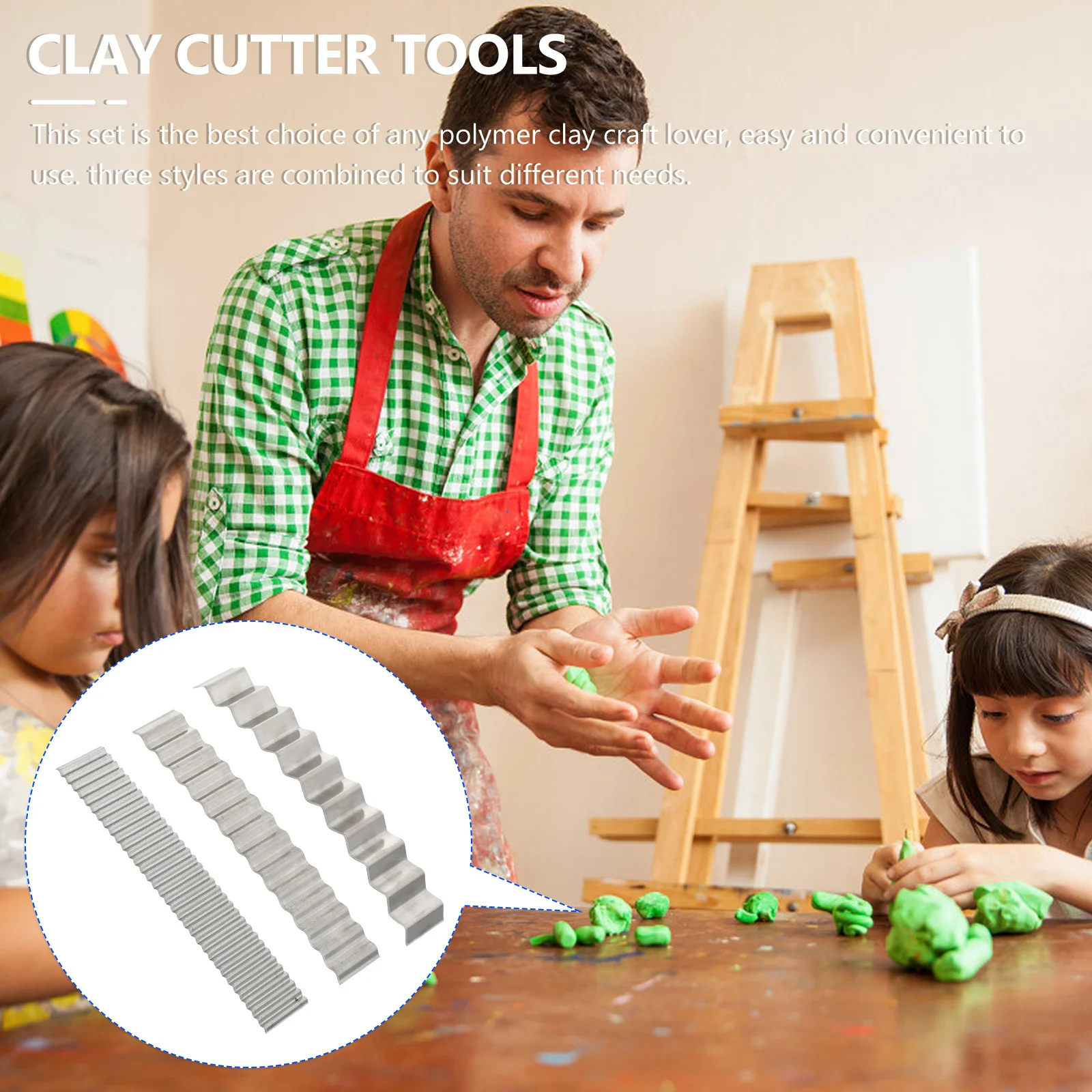 3Pcs Wave Shape Polymer Clay Cutter Set Thin Flexible Stainless Steel for Sculpting Shaping Modelling Craft Tools