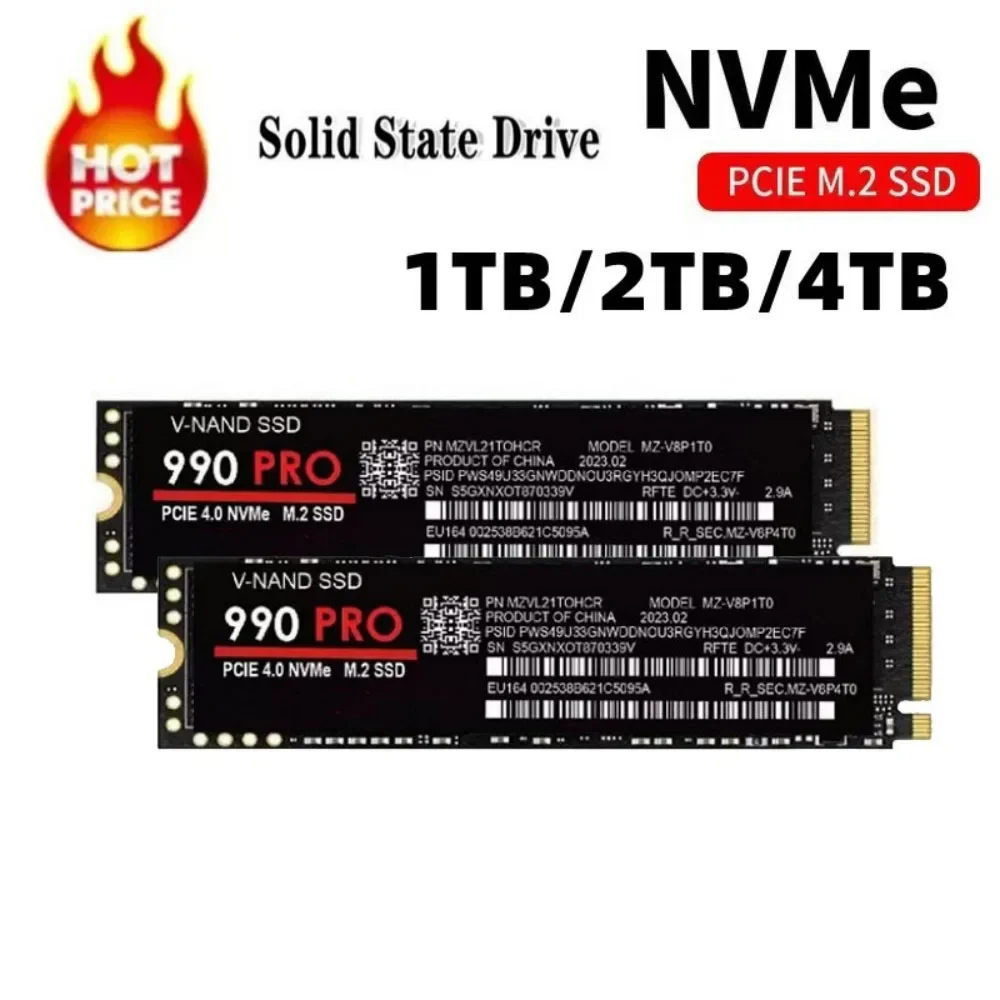 High Performance 990 PRO 7450MB/s M.2 2280 NVMe PCIe Gen4 SSD 2TB 4TB Internal Storage Drive Compatible For PS5 Desktop Lapto