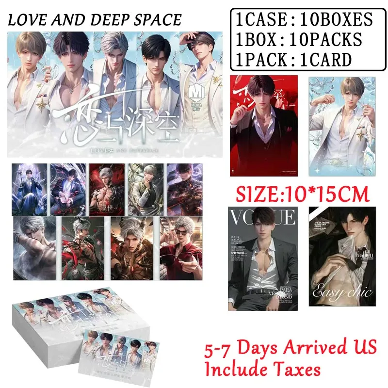 

2025 Оптовая продажа Love And Deep Space Love Collection Box Mo Ka Culture A6 Сексуальный мужской Бог Abs Серия Аниме Игральные карты Игра для вечеринок