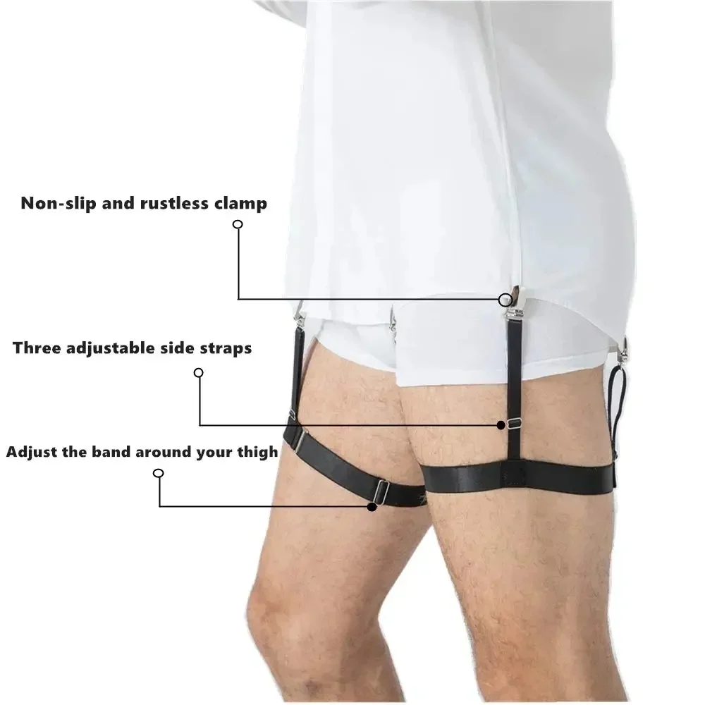 Adult Men Women Shirt Anti-wrinkle Fixed Belt, 3 Clips Non-slip Shirt Retainer Strap Overalls Positioning Clip Daily Clothing Ac