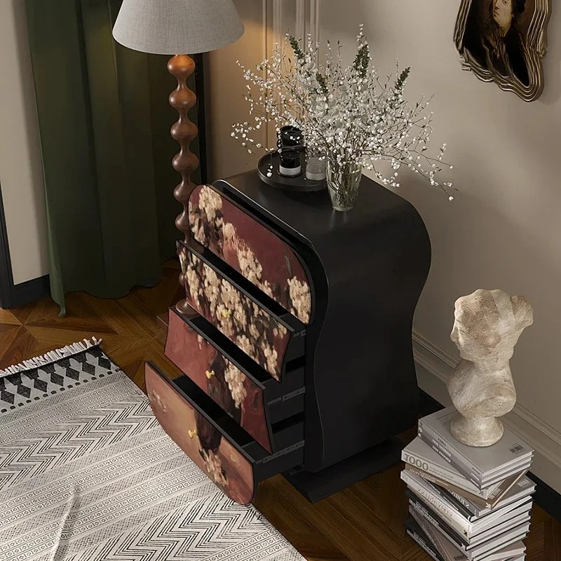 Французская ретро-ваза из цельного дерева, четырехколесный шкаф для гостиной, диван, боковой шкафчик для хранения дома