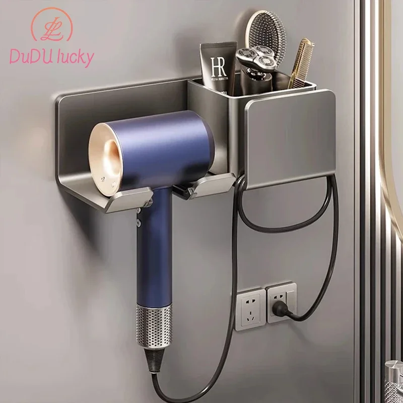 

Hair Dryer Holder Bathroom Accessories Wall Dryer Cradle Straightener Stand Hairdryer Organizer Box Toilet Blower Holder Shelf