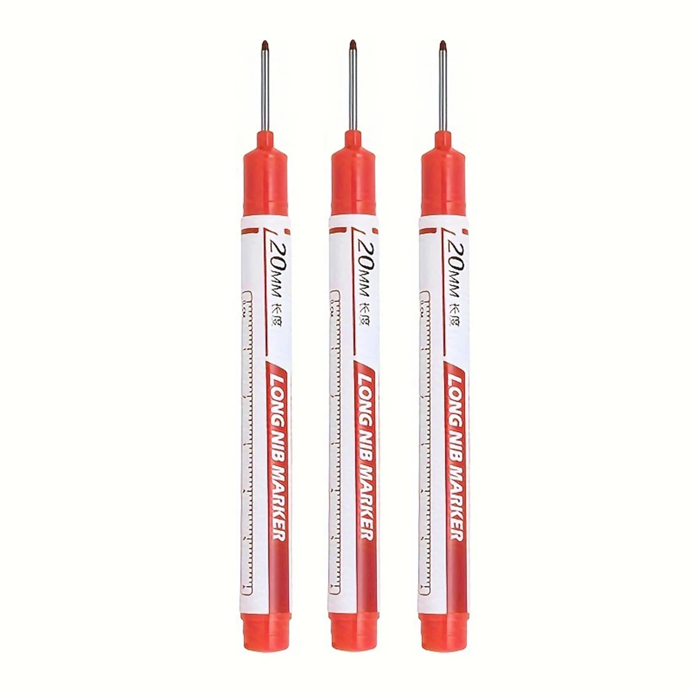 10 stks/set Multifunctionele 20mm Diep Gat Lange Nib Hoofd Marker Voor Metalen Perforeren Pen Waterdichte Badkamer Houtbewerking decor Tool