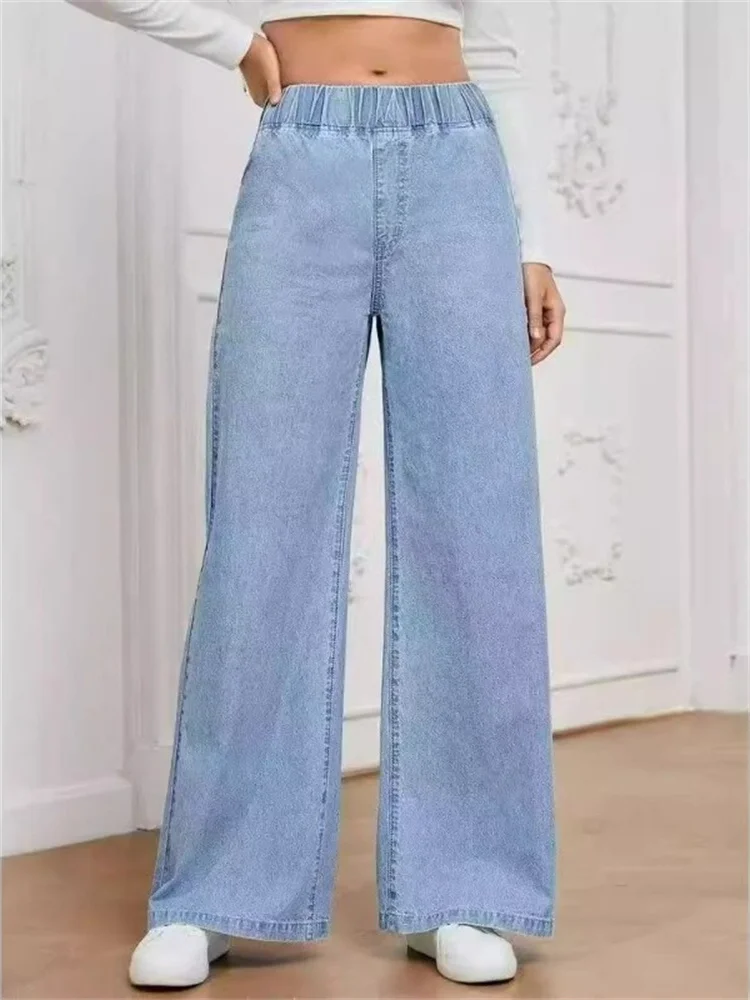 High Waist Straight Leg Loose Fit Casual Jeans Women's Cross-Border Popular Long Pants Versatile Classic Vintage Style Jeans