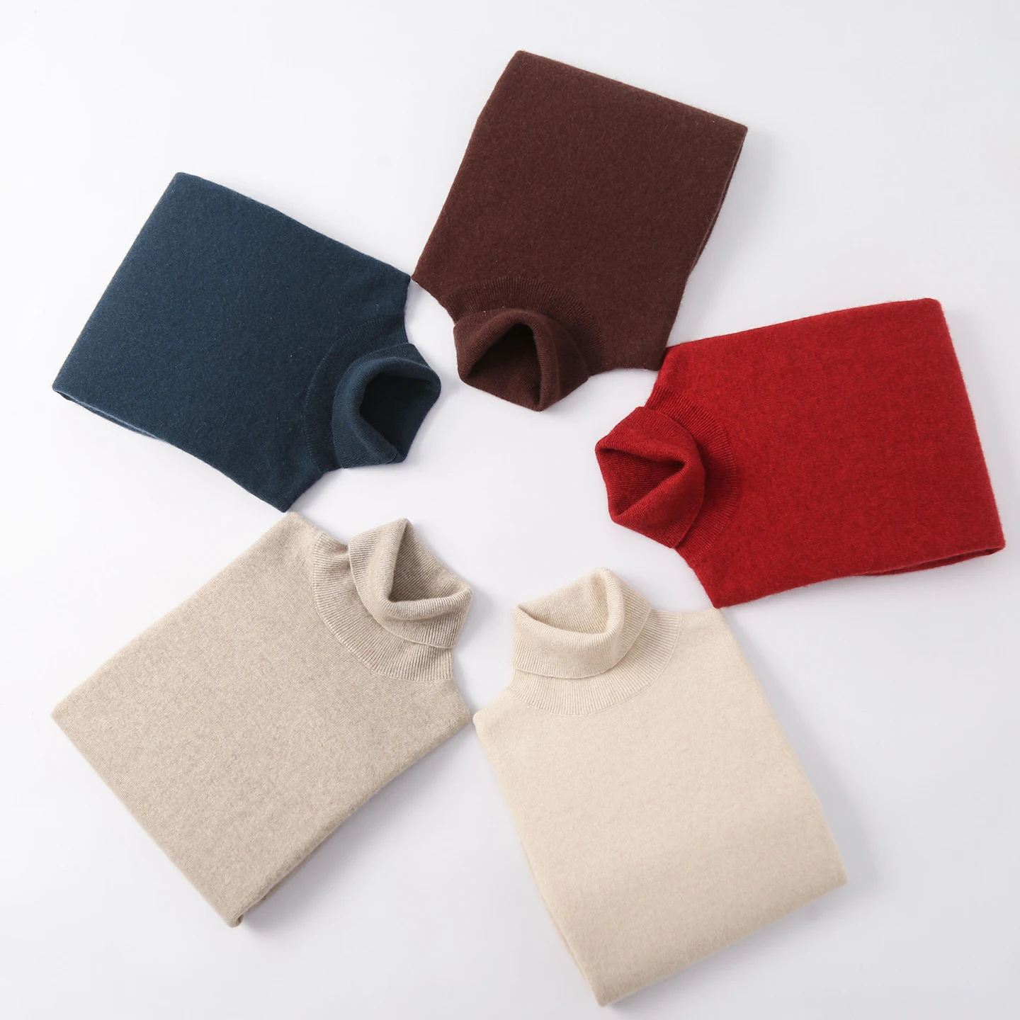 اختيار المرأة الخريف الشتاء سترة الكشمير المعنقة الأساسية أسفل البلوز عالية الرقبة عادية بسيطة 100% الكشمير تريكو الملابس القمم #1