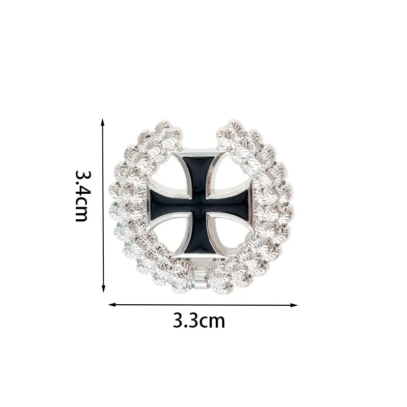 ドイツの鉄十字とオークのリースブローチメタルバッジ多用途衣類、バックパック装飾工芸品