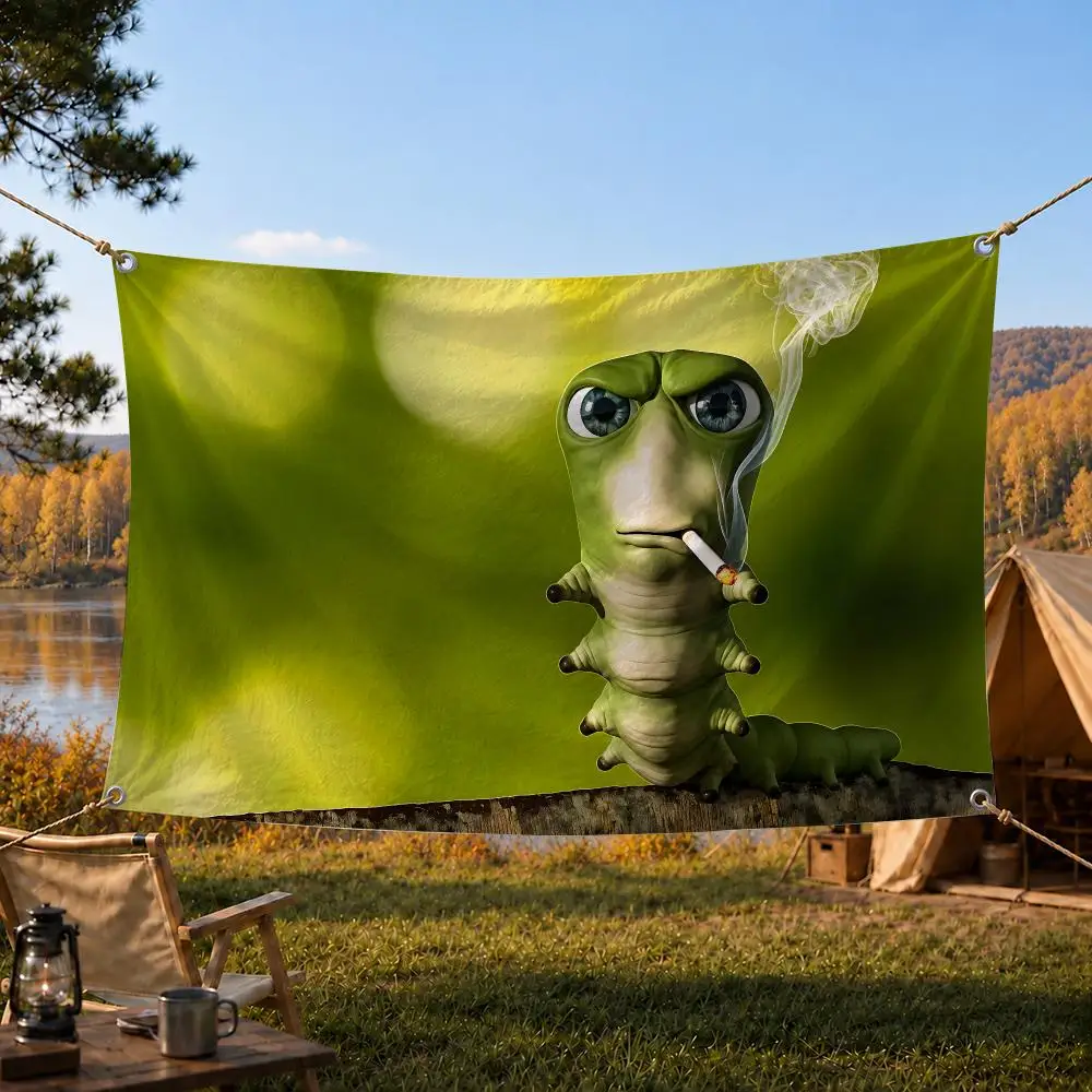 Fun Caterpillar Cute Cartoon Style Flags Decorative Banners Suitable For Outdoor Camping Family Parties And Garden Walls Gift