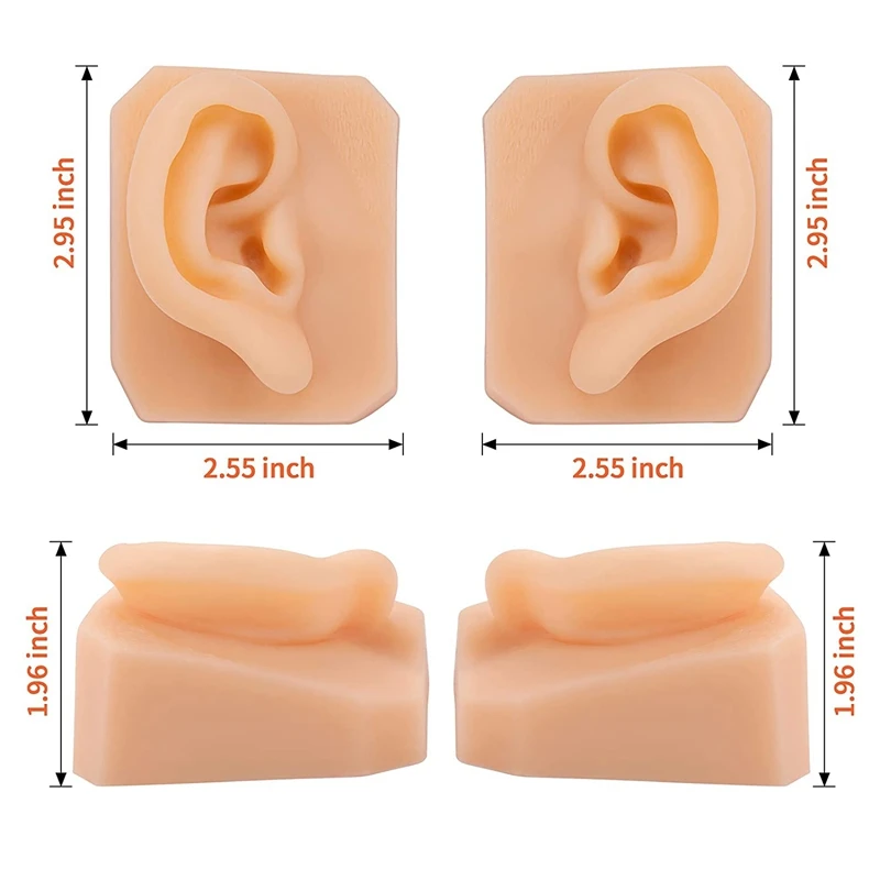 Soft Silicone Right Ear Model For Practicing Suture For Jewelry Display, Silicone Ear For Teaching Instructions