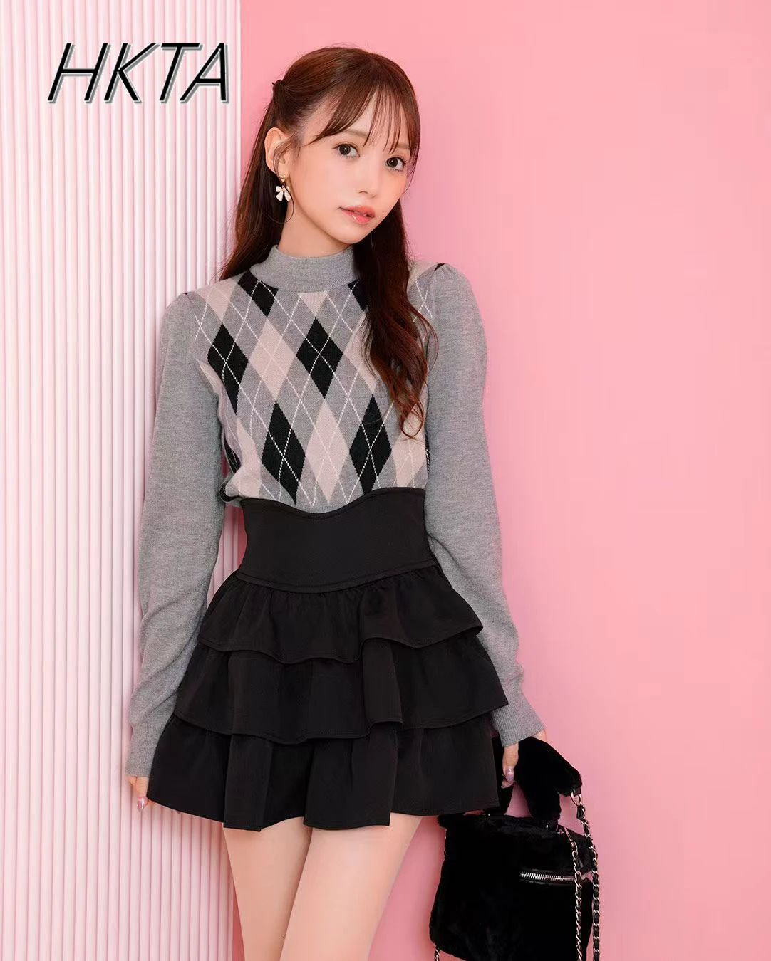 Japanese Lolita Commuter Three Layer Cake Black Skirt Women Summer Big Skirt Waist A Line Ruffle Edge Pleated Short Mini Skirt