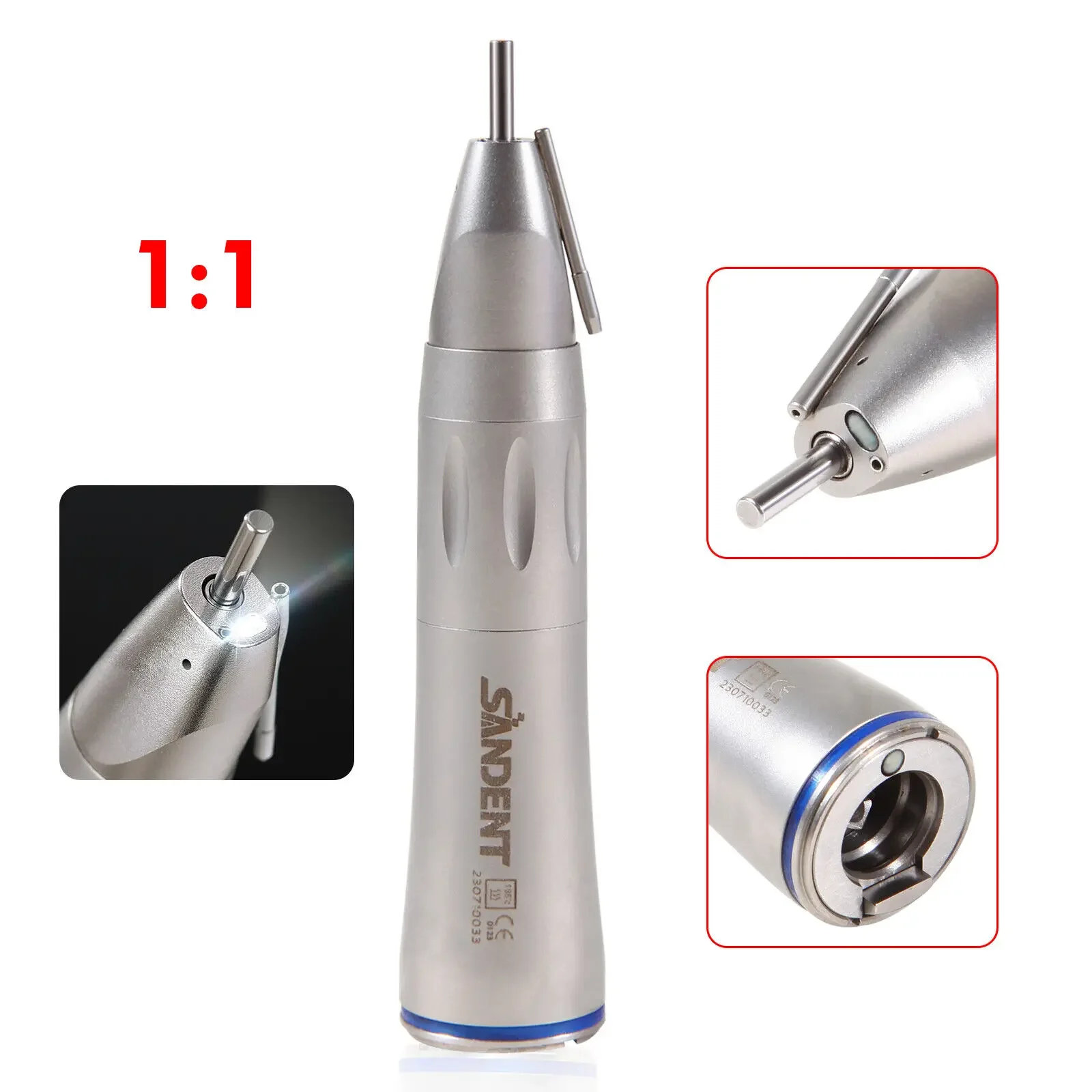 Dental Fiber Optic Led 1:1 Surgical Low Speed Straight Handpiece With External Irrigation Pipe Kavo Style