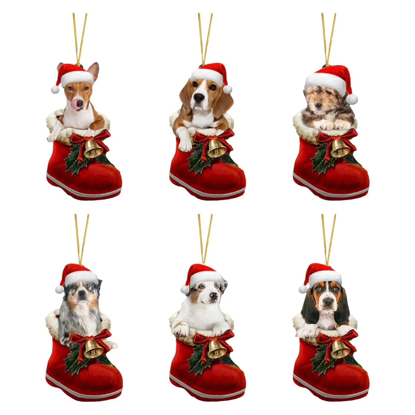 Dog Christmas Tree Ornament Remembrance Gift Cute Acrylic Xmas Decor for Holiday