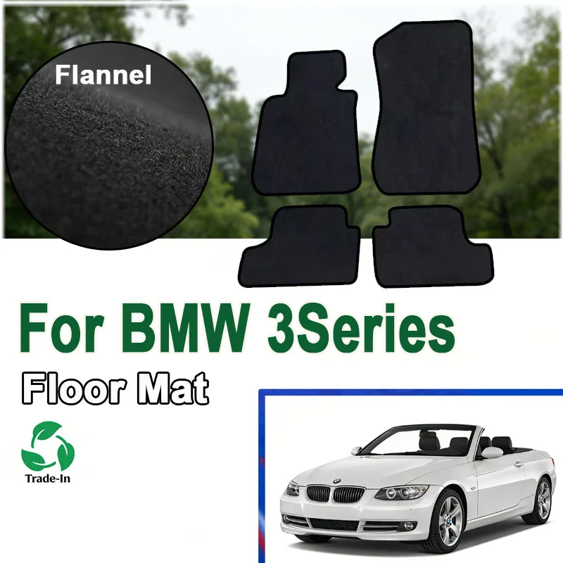 

Flannel "Car Floor Mats Carpet Rugs For BMW 3Series convertible(E93)2007-2012 Anti-slip Stylish Odorless Flame retardant