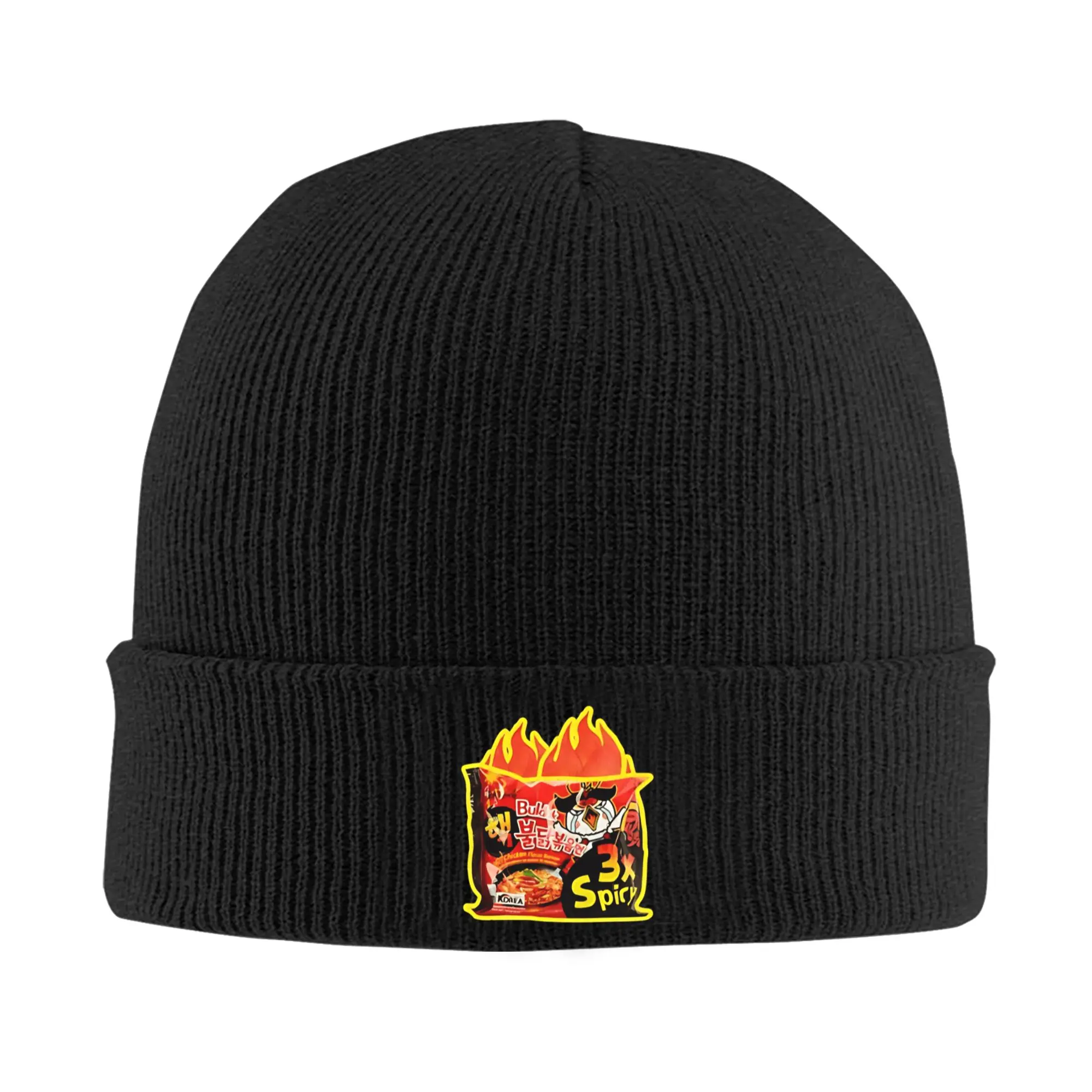 Hombres Mujeres Buldak 3X HOT PICKEN SPICY RAMEN Beanie sombreros calle tejido sombrero otoño Kpop gorras diseño cálido Bonnet sombreros