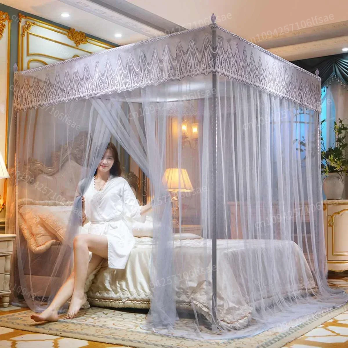 

180x220cm 4 Corner Bed Netting Bed Mosquito Net Square Bedding Accessories Doors Mosquito Net Summer Home Textile