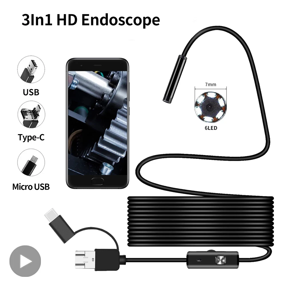 Endoscope Endoscopic Camera For Android Mobile Cell Phone Smartphone Car Intra Oral Dentistry Mini USB C Ingoscope Sewer Sewage