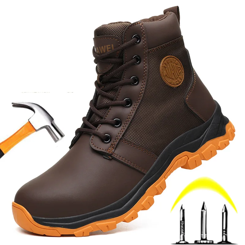 Comfortable Work Boots Indestructible Safety Shoes Men Steel Toe Shoes Puncture-Proof Sneakers Male Shoes  Non Slip Work Shoes