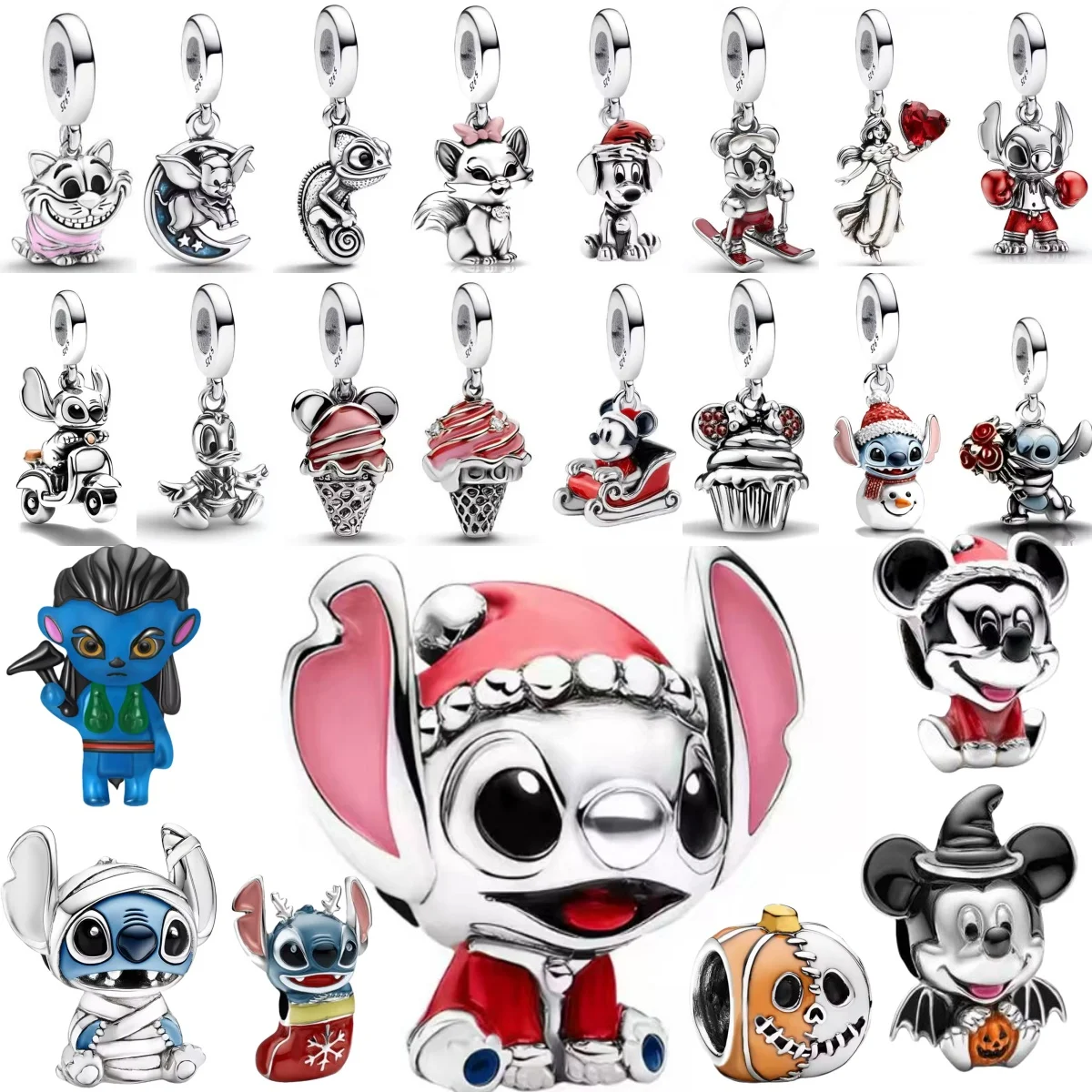 2026 جديد 925 حلية فضية فلامنغو وماوس ثلج الكرتون الأميرة الخرزة مجوهرات تناسب المرأة محلية الصنع هدايا مجوهرات رائعة