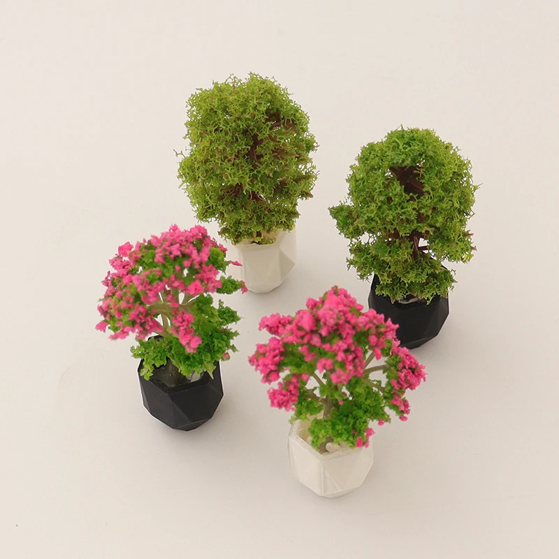 Plante de Simulation pour maison de poupée, modèle en pot, Mini décoration de maison, Micro jardin, ornements de paysage, 1/12