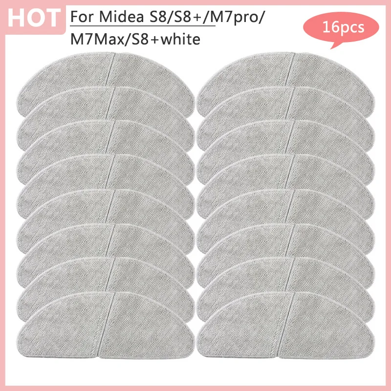 Substituições s8 + pano esfregão branco acessórios para casa para midea s8 s8 + m7pro m7max varrendo robô aspirador de pó almofadas de pano