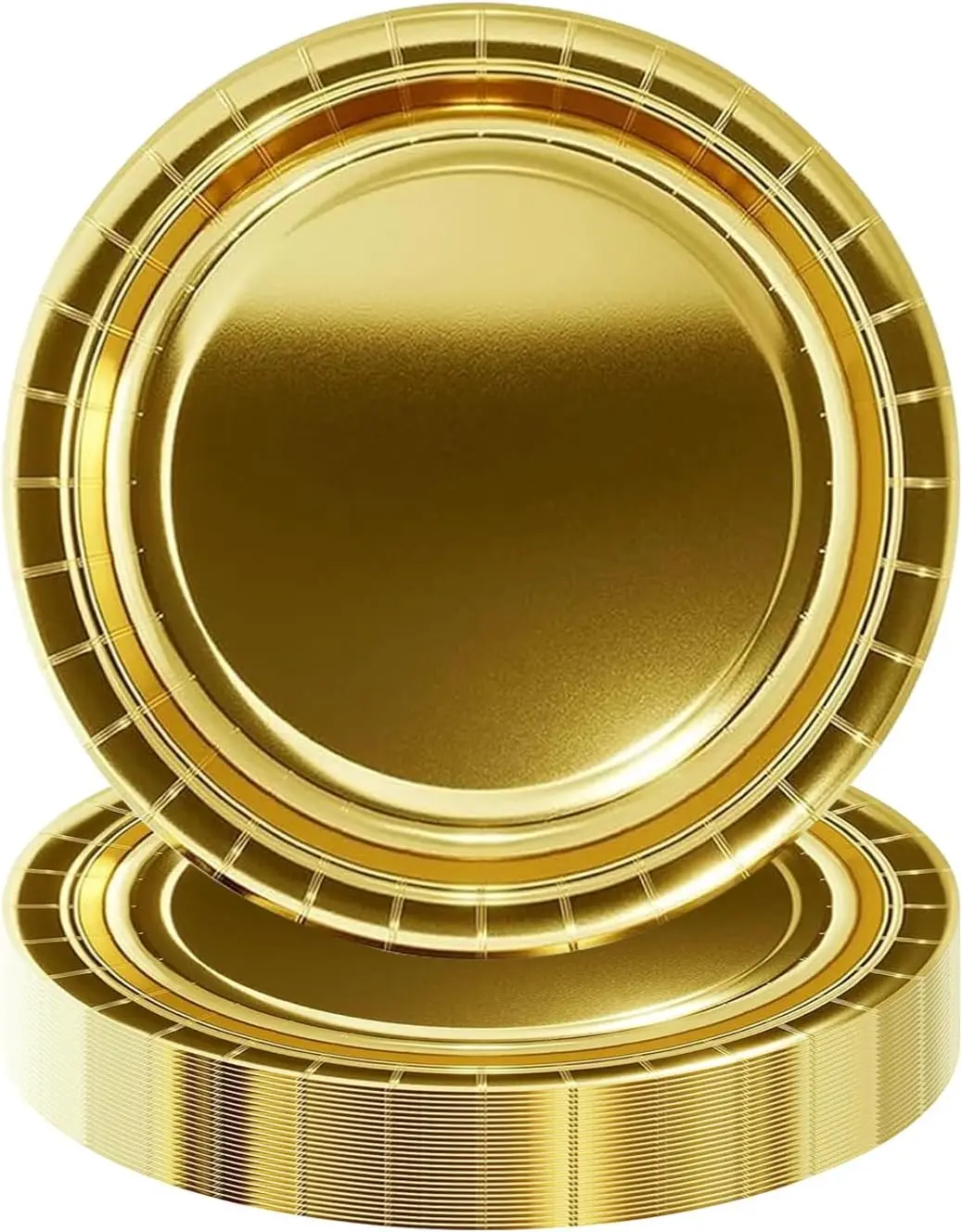 

50pcs Gold Disposable Paper Plates for Parties, Picnic, Wedding, Birthday