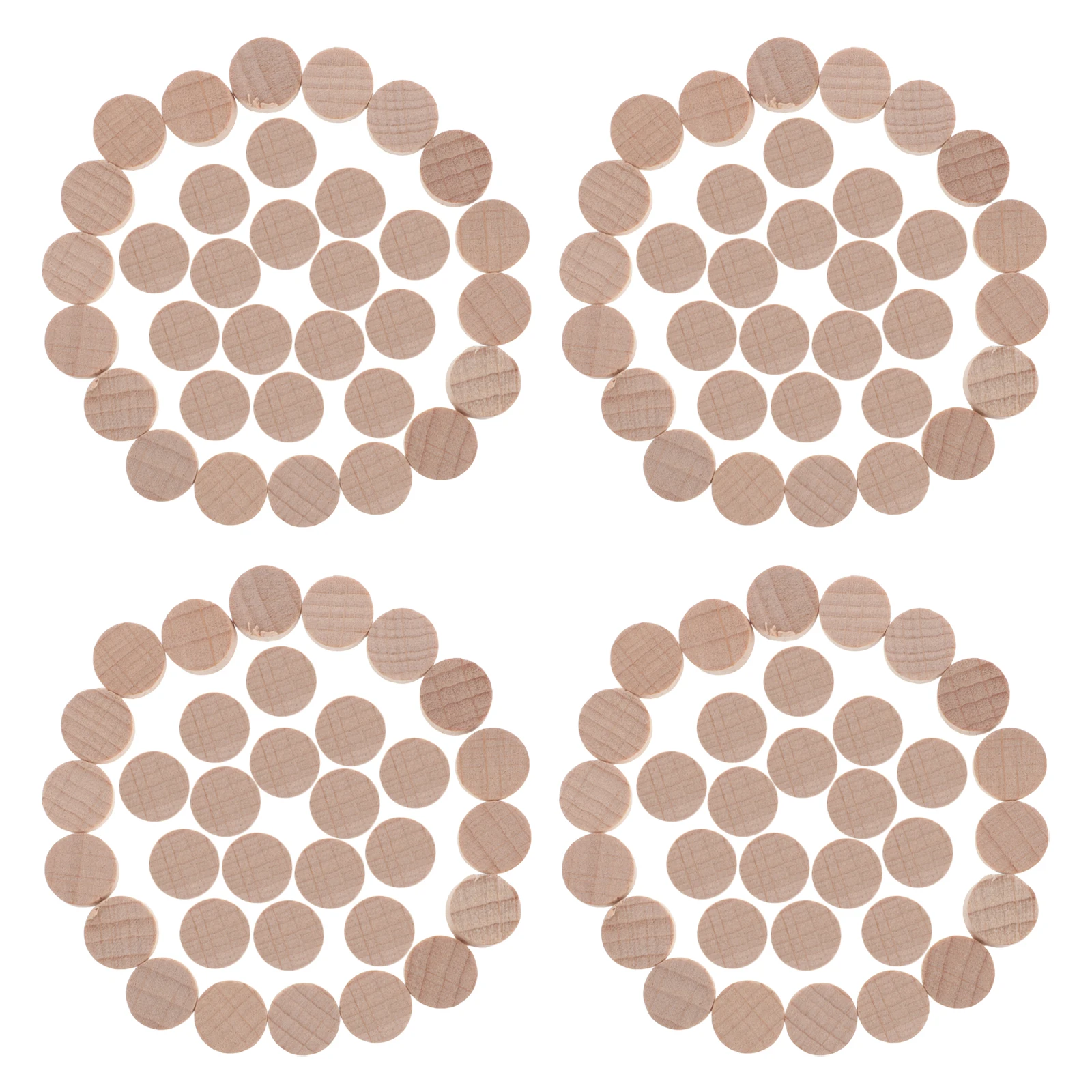 

200 Pcs Crafts Round Slices Unfinished Wafer Diy Party Table Decorations Khaki Circles