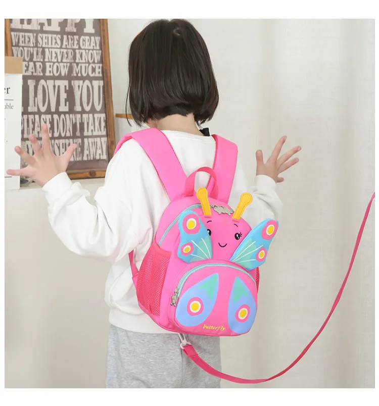 Children\'s Backpacks 2023 Fashionable New Kindergarten Children\'s Anti Loss Schoolbags Girls Cute Cartoon Butterfly Backpack