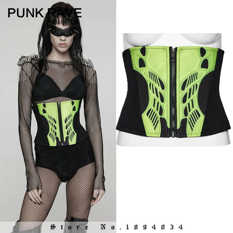

Женский облегающий корсет в стиле киберпанк в стиле панк-рейв, персонализированный сегментационный корсет, крутые пояса для вечеринок и клубов, аксессуары, два цвета