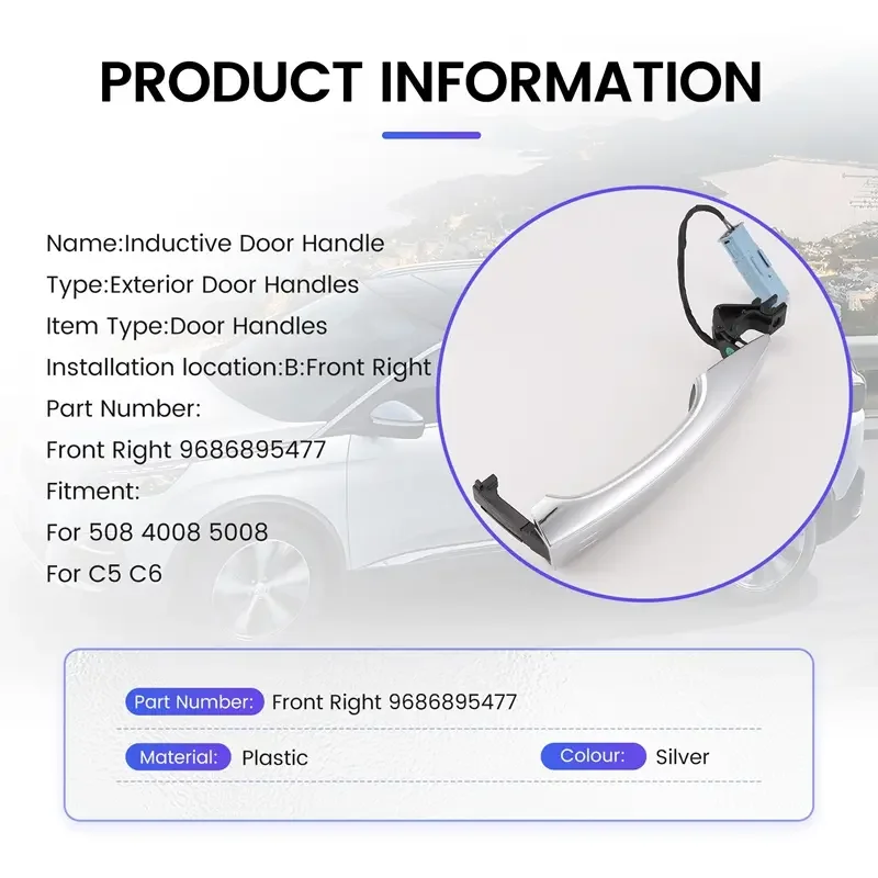Exterior Door Handles For Peugeot 508 4008 5008 Citroen C5 C6 Inductive Door Handle
