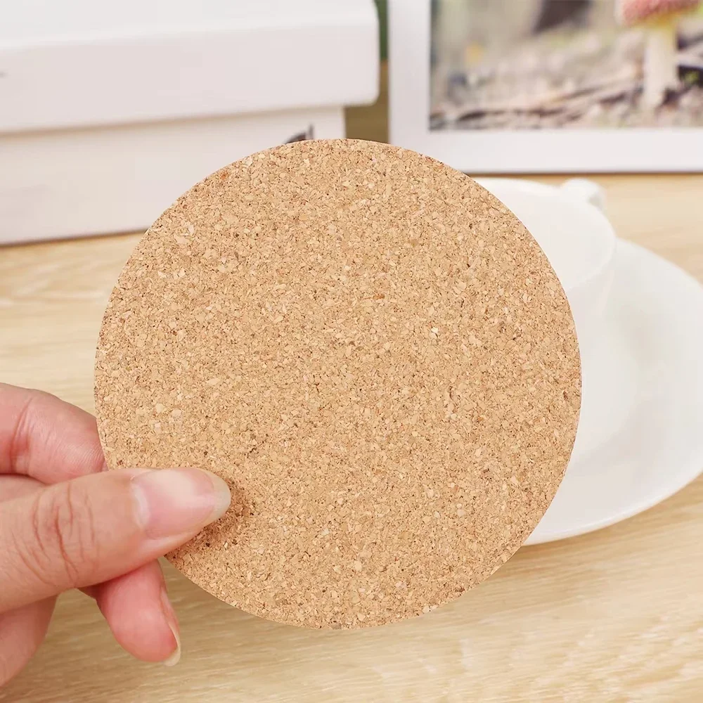 5/10/20PCS  Natural Round Wooden Pad Durable Non-Slip Cork Coaster Tea Coffee Mug Drinks Holder for Table Decor DIY Tableware image 4