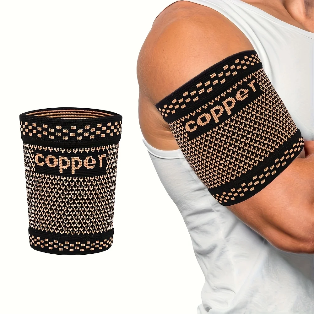 1pc Copper Bicep Compression Sleeve, Suitable for Men And Women Arm Support - Muscle Restraint Compression