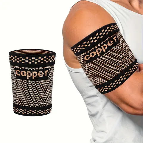 1pc Copper Bicep Compression Sleeve, Suitable for Men And Women Arm Support - Muscle Restraint Compression